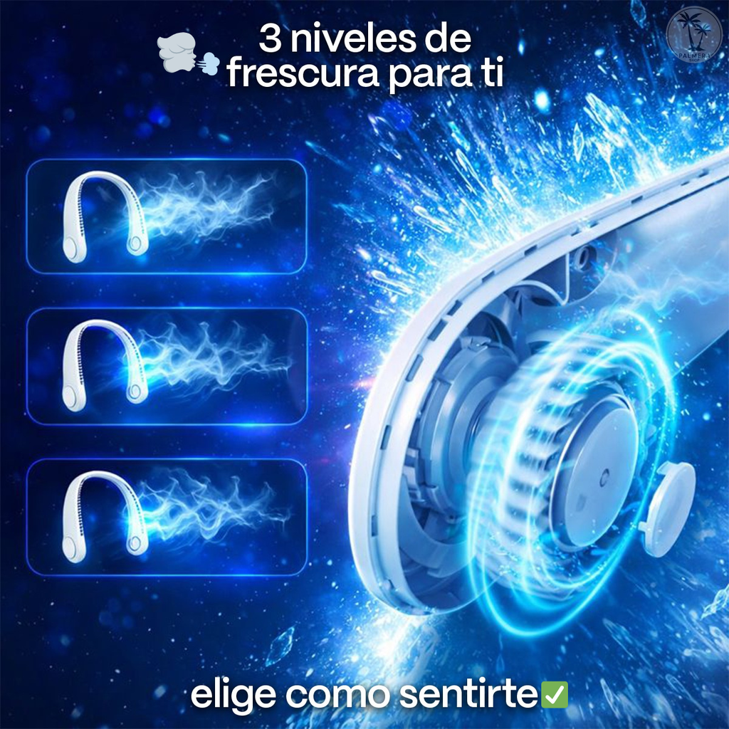 Mini Ventilador Portatil De Cuello Recargable Mano Portable Blanco