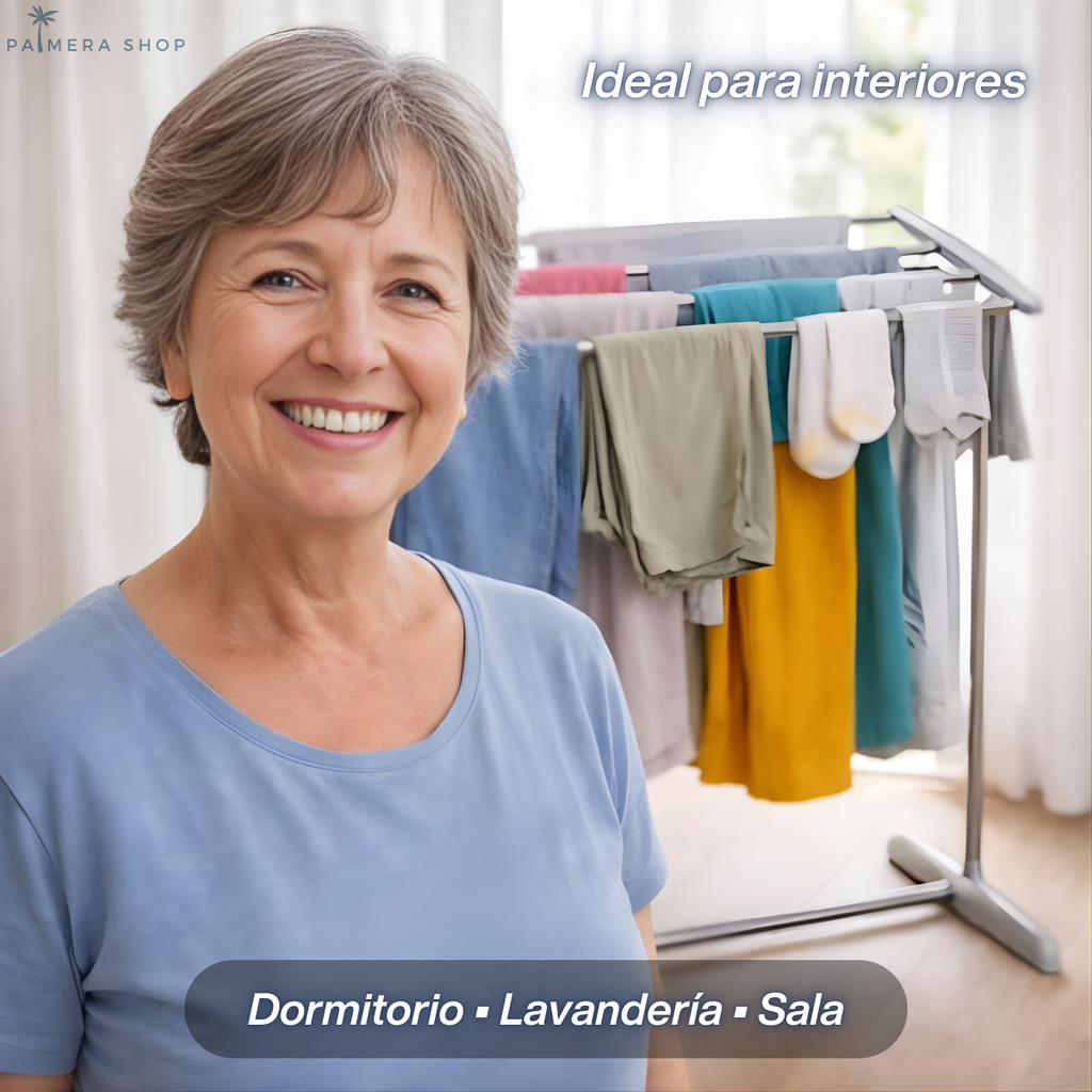 Tendedero Piso Ropa Plegable Colgadores Soporte Apartamento Gris