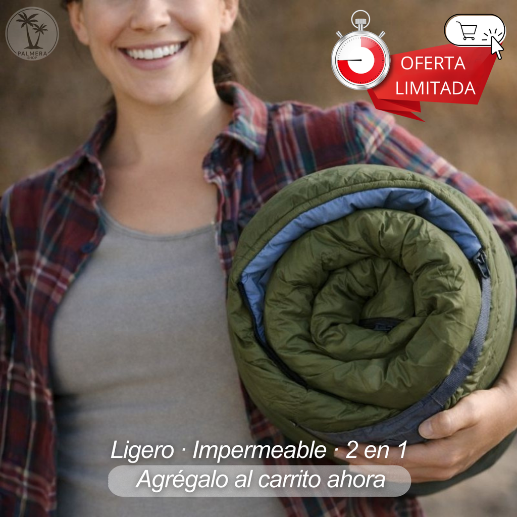 Sleeping Bag Para Camping Cama Colchon Saco De Dormir Bolsa Azul Derecho