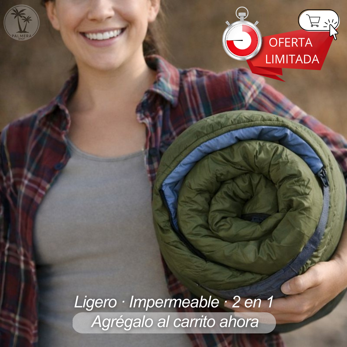 Sleeping Bag Para Camping Cama Colchon Saco De Dormir Bolsa Azul Derecho