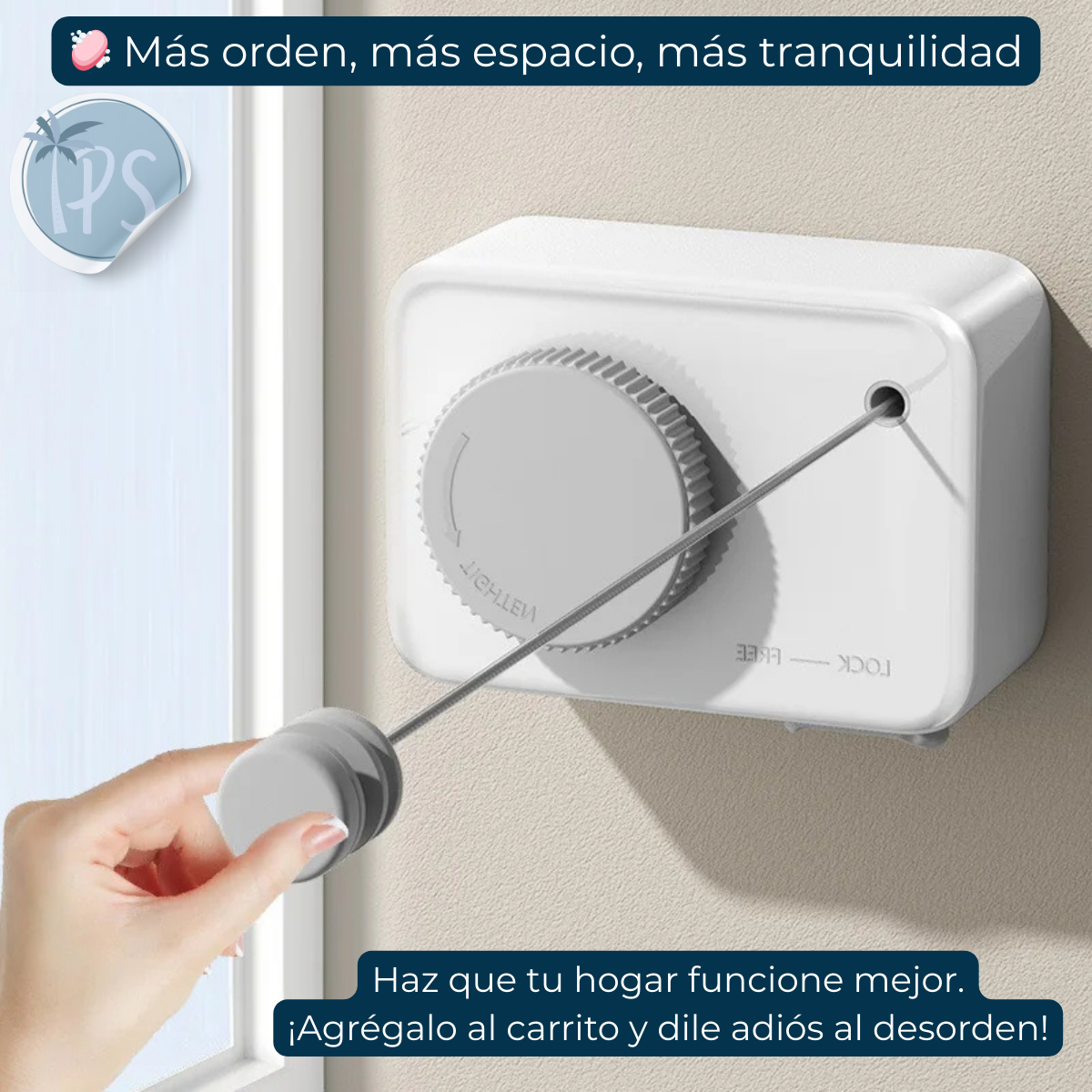 Tendedero Ropa Retractil Colgador De Pared Cuerdas Plegable