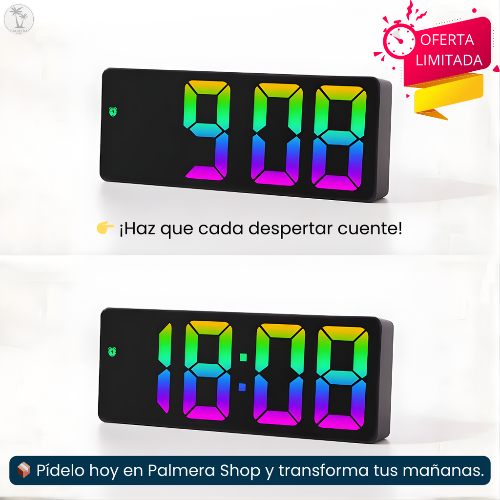 Reloj Despertador Digital De Mesa Despertadores Con Alarma Multicolor