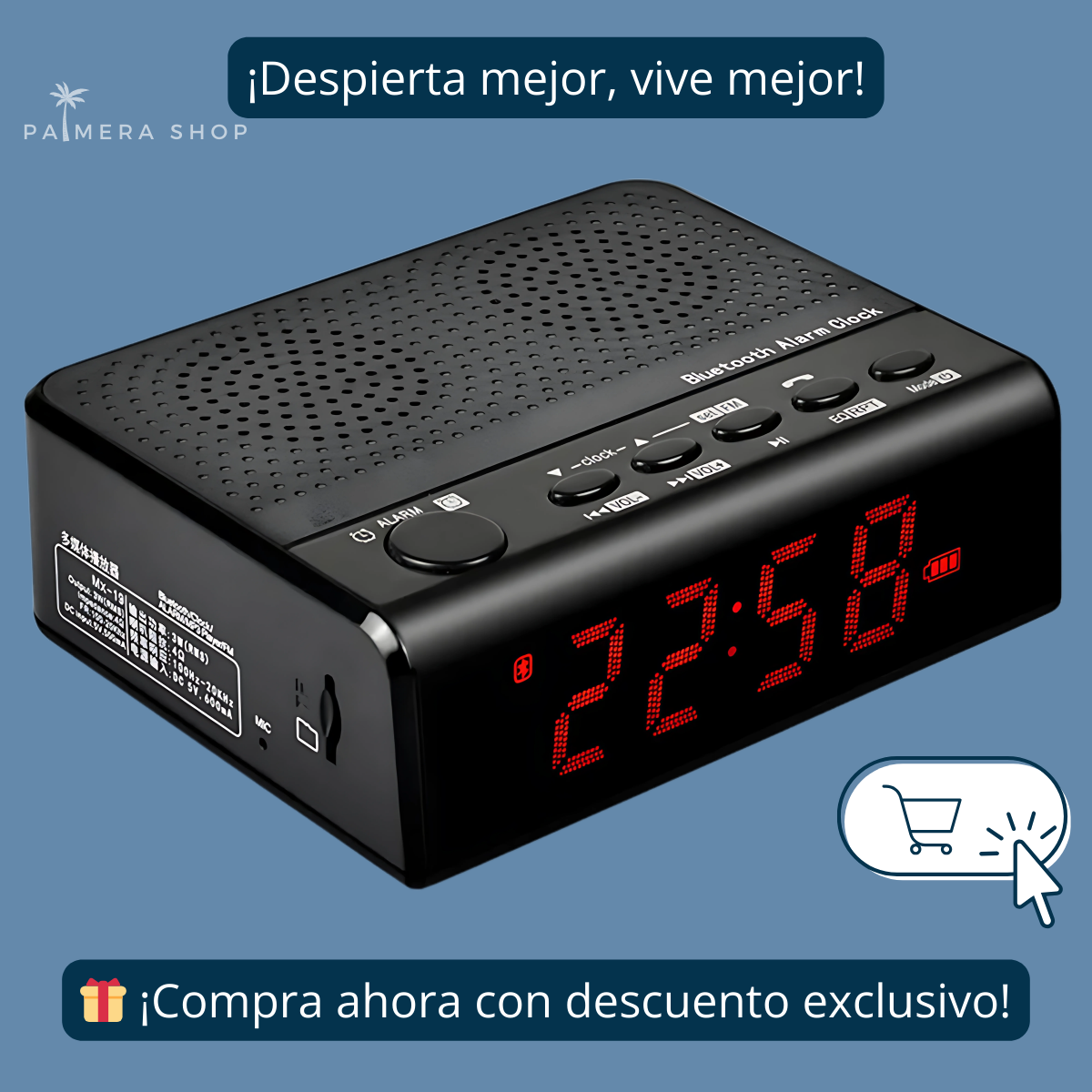 Radio Despertadores Reloj Despertador Digital De Mesa Am Fm Negro 110