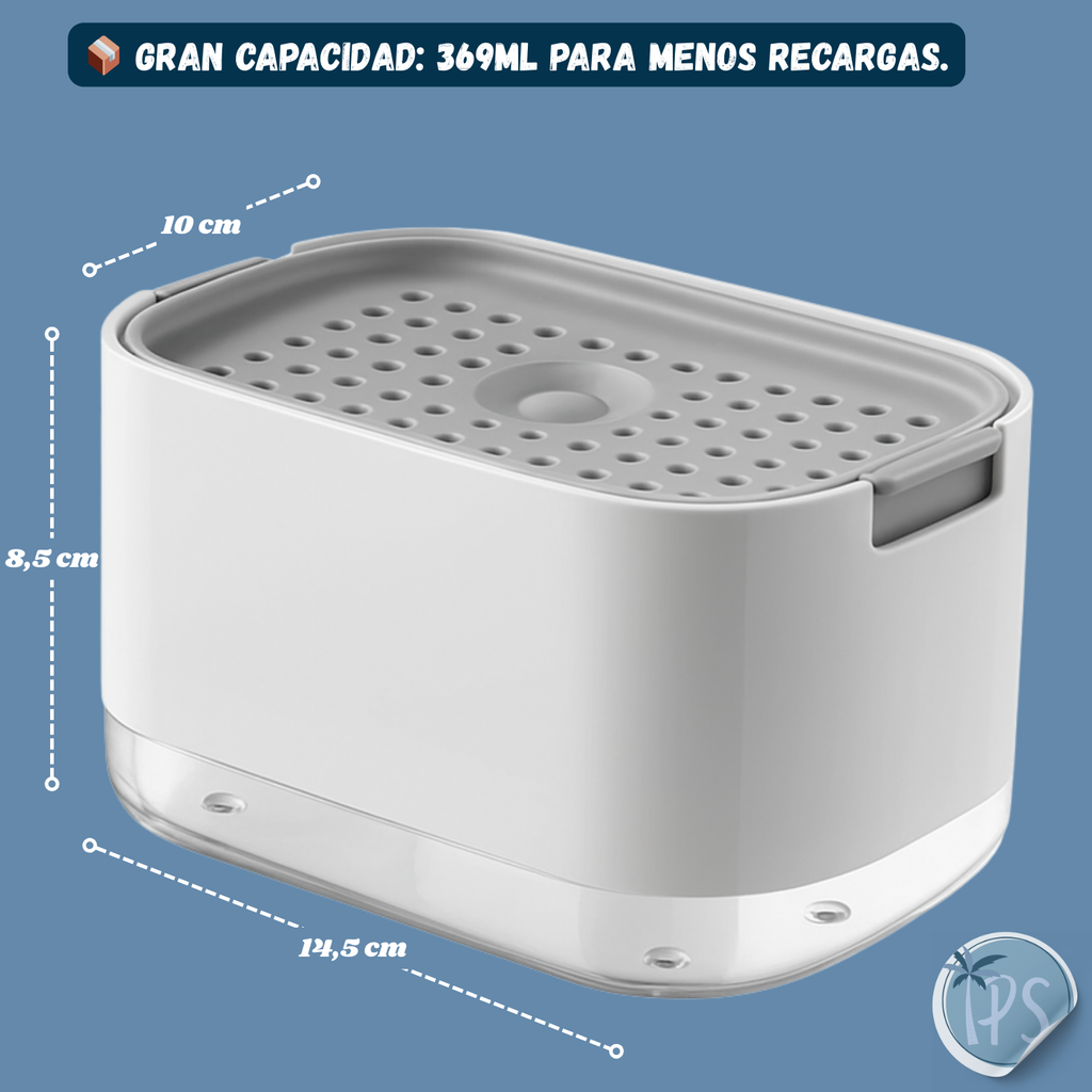 Dispensador Jabón Líquido WinCheers 369ml Con Esponja Manual Antideslizante