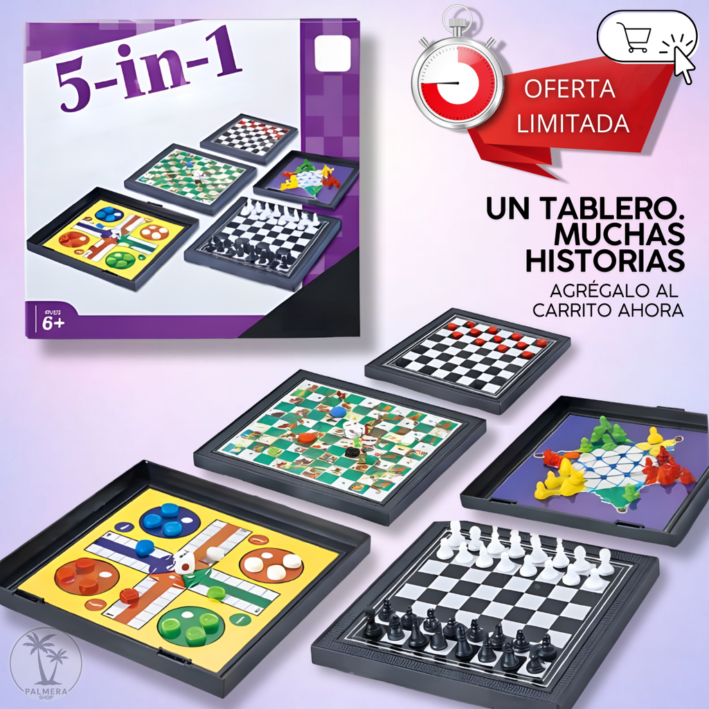 Mini Ajedrez Tablero Magnetico Juegos De Mesa Estrategia 5-1 Blanco