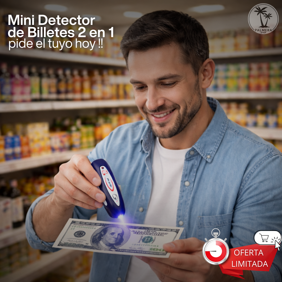 Detector De Billetes Falsos Maquina Para Detectar Con Luz Uv Azul