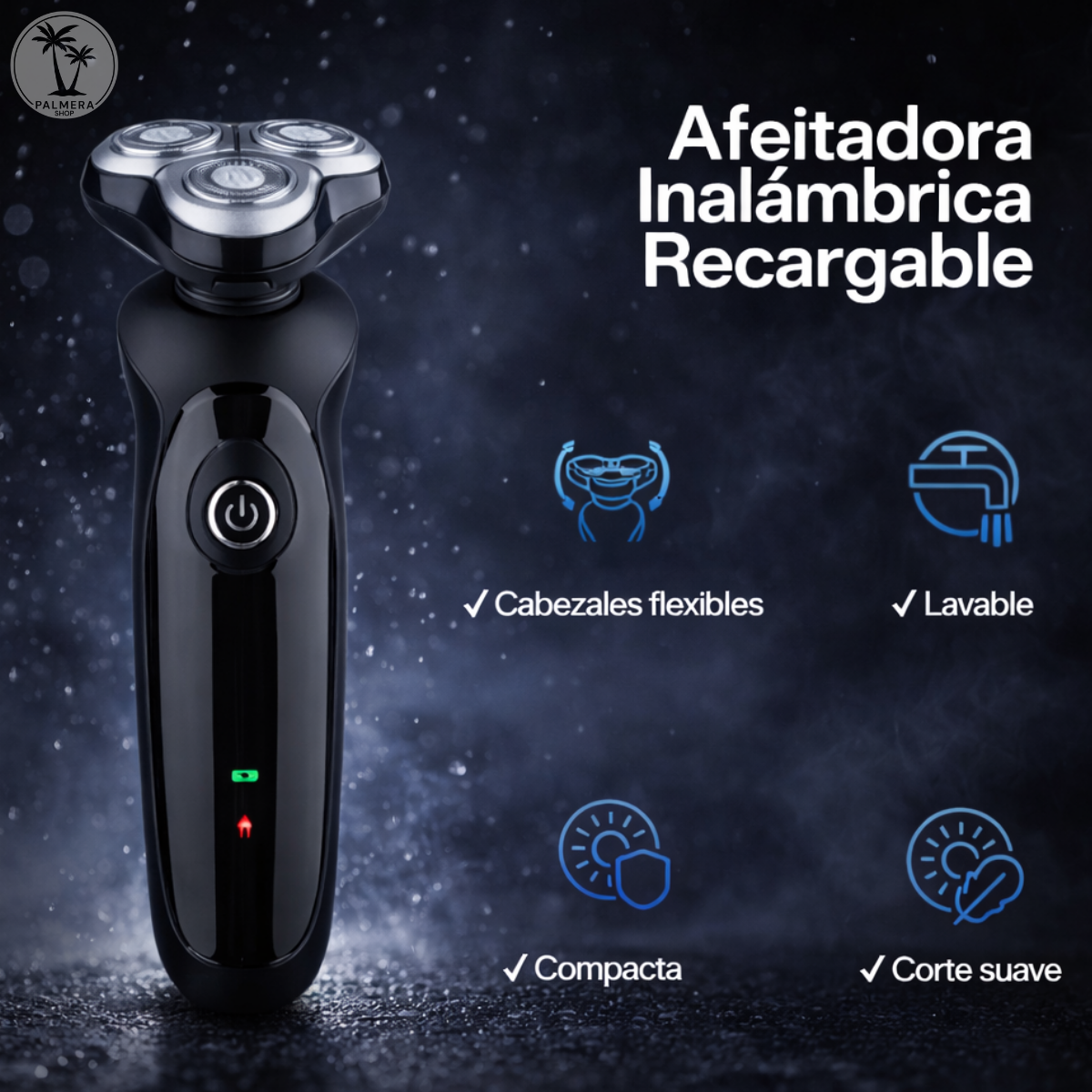 Maquina De Afeitar Hombre Inalambrica Afeitadoras Electricas Negro 110v