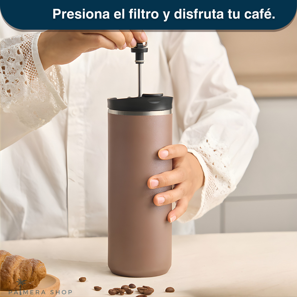 Prensa Francesa Café Termo Infusionador Tetera Te Acero