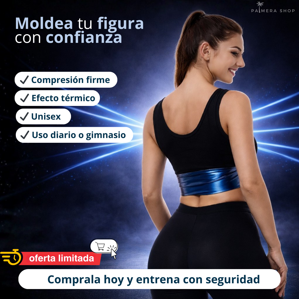 Fajas Termicas Reductoras Cinturilla Moldeadora Avispa Negro Para Mujer 2xl/3xl