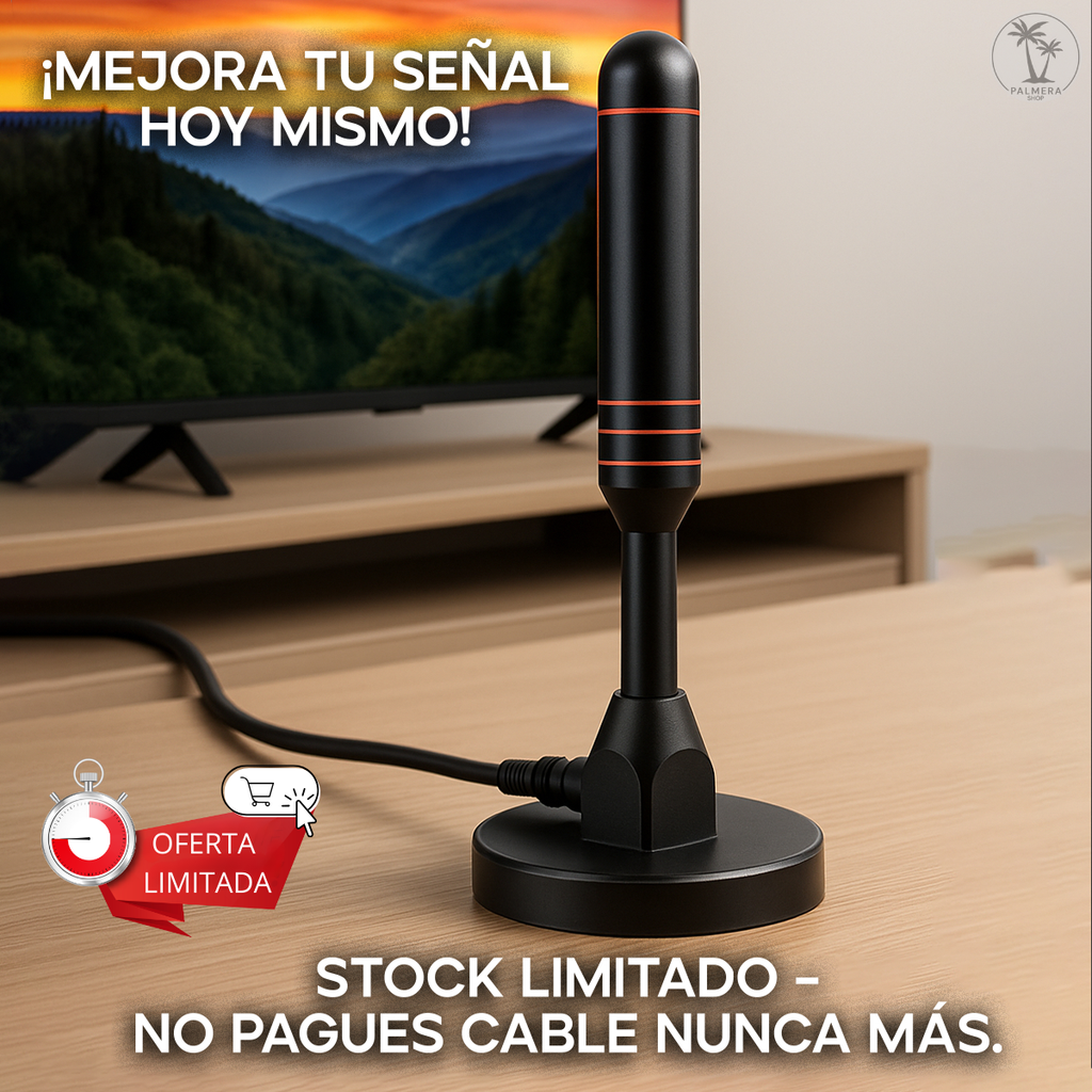 Antena Aerea Tdt Para Tv Digital Potente De Interior Hdtv