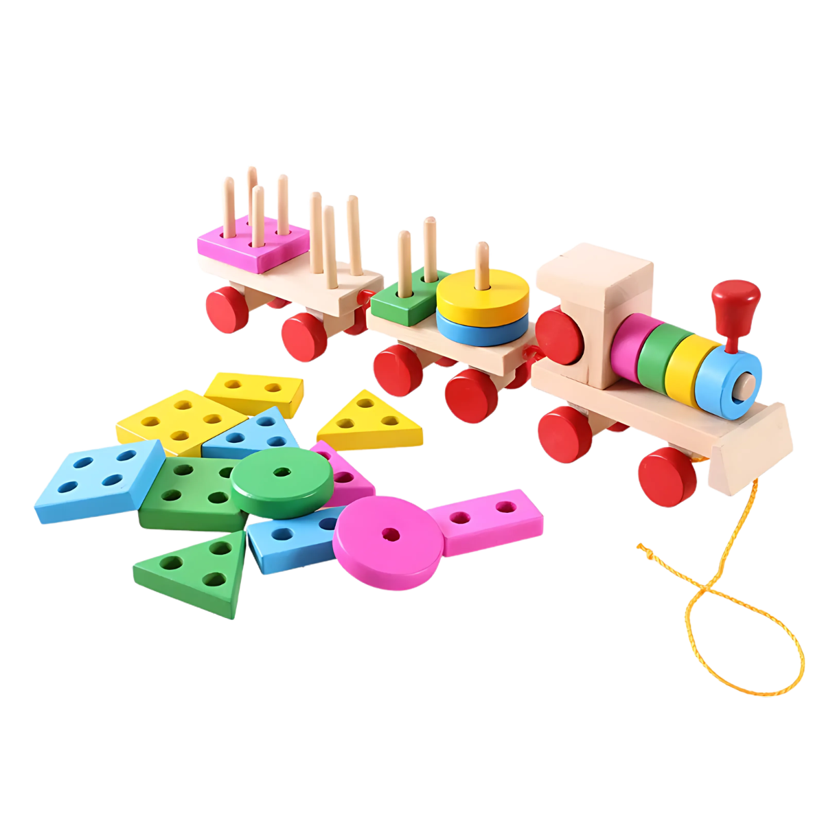 Juegos Didacticos Montessori Tren Torre De Aros Para Encajar Multicolor
