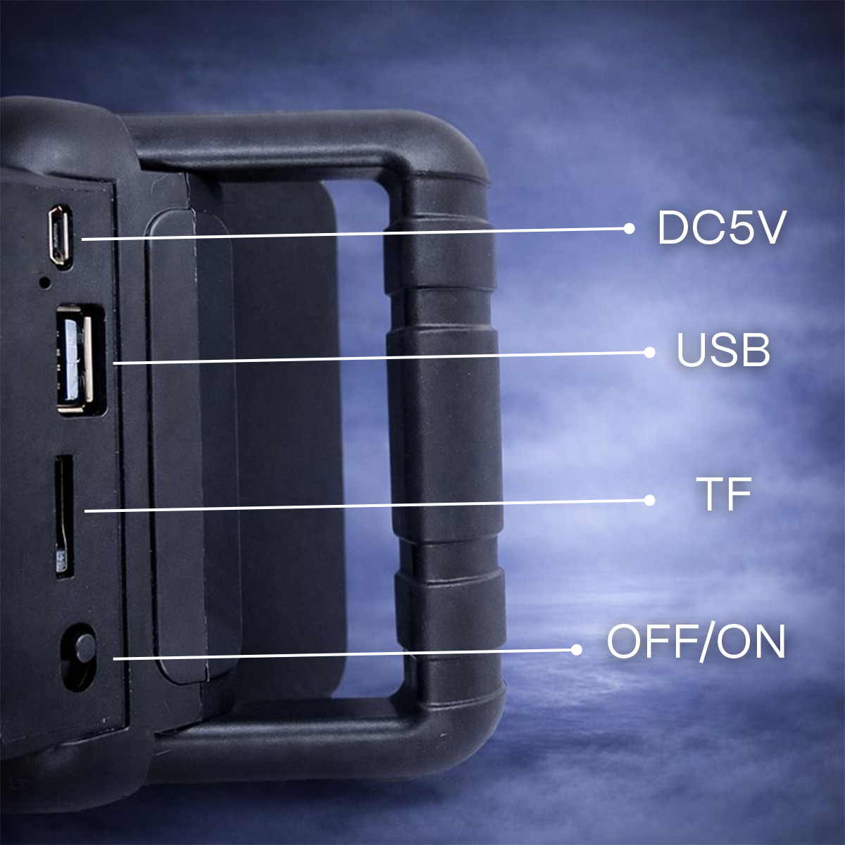 Cabinas De Sonido Parlante Fm Bluetooth Parlante Portatil 3' Negro 5