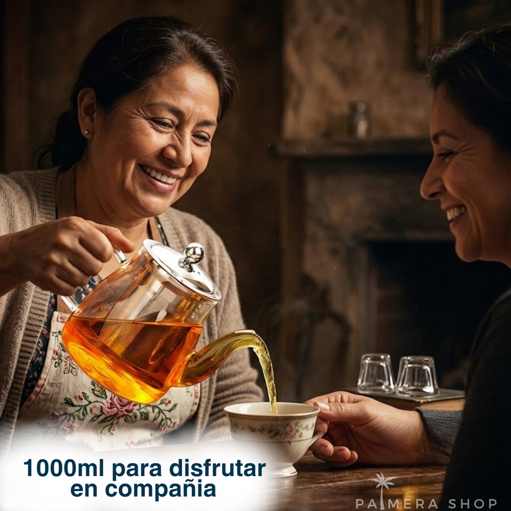 Infusor De Te Acero Inoxidable Con Tetera Vidrio Hervidora