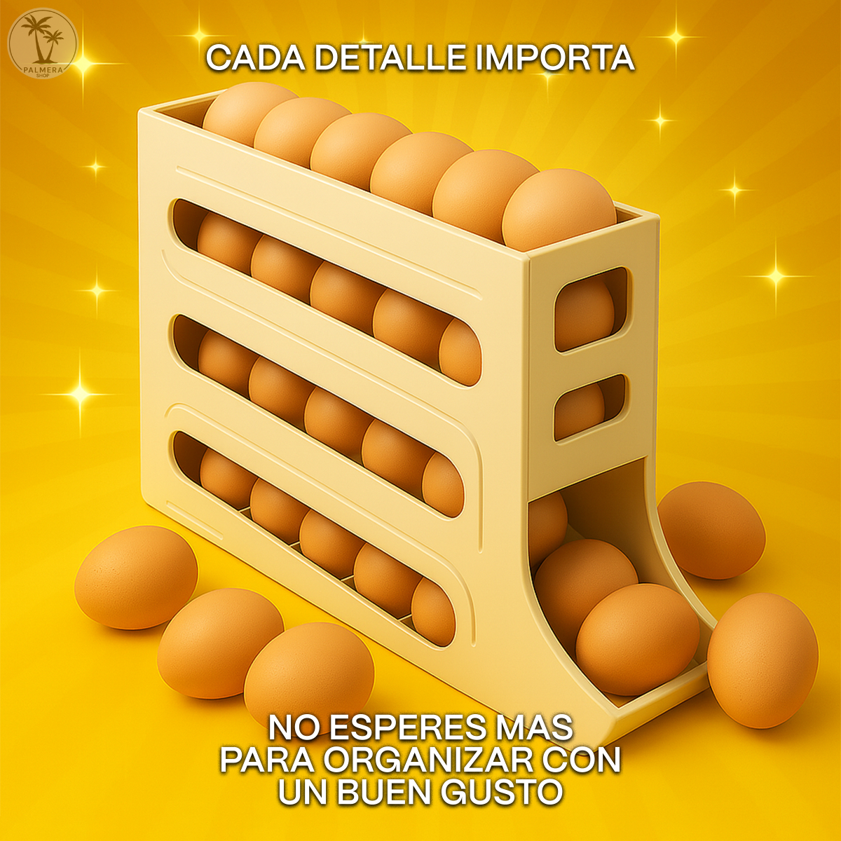 Huevera Organizador Cubeta Dispensador Porta Huevo Plastico