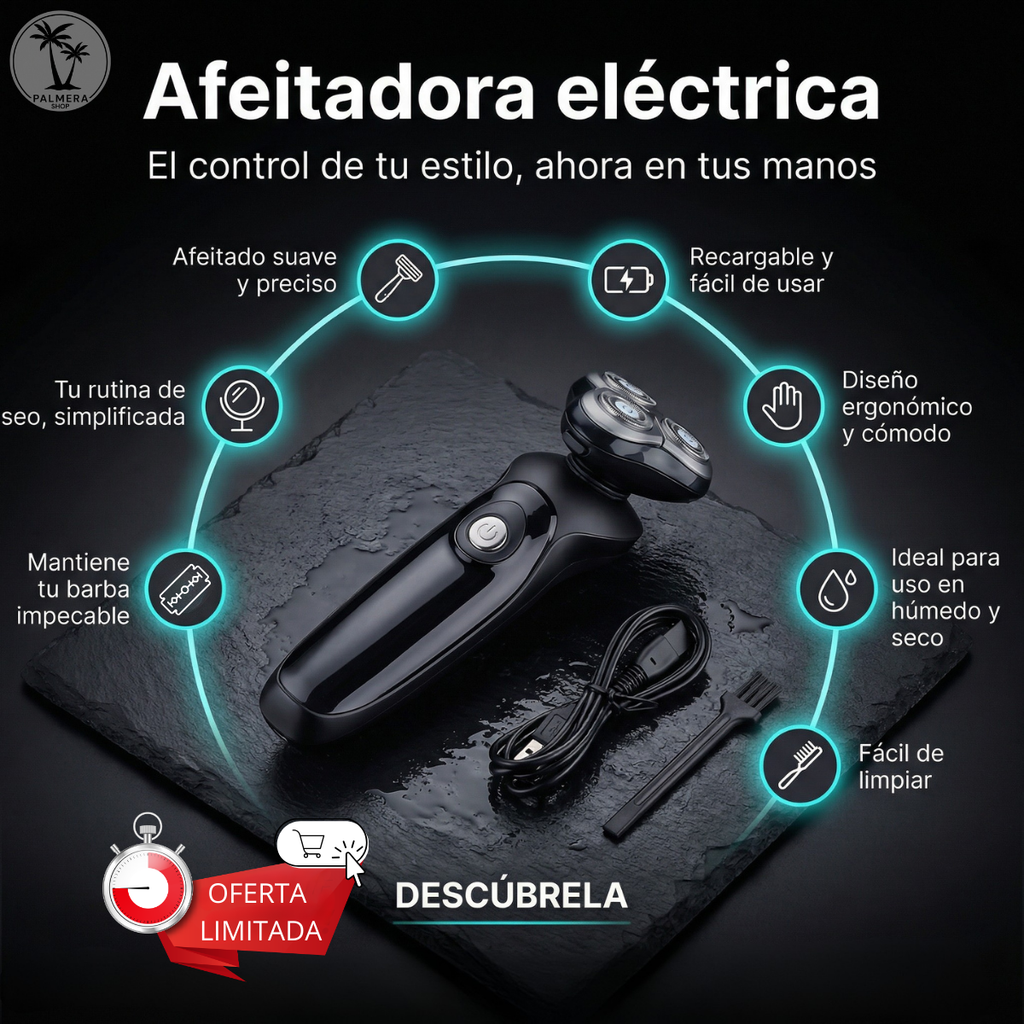 Maquina De Afeitar Hombre Inalambrica Afeitadoras Electricas Negro 110v