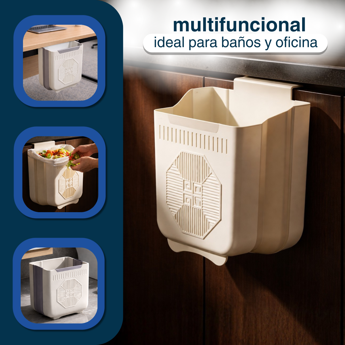 Caneca Basurero Bote Cocina Plegable Papelera Multiusos