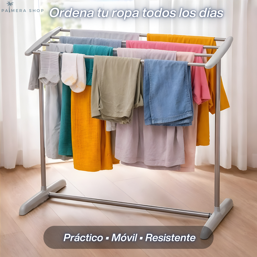 Tendedero Piso Ropa Plegable Colgadores Soporte Apartamento Gris