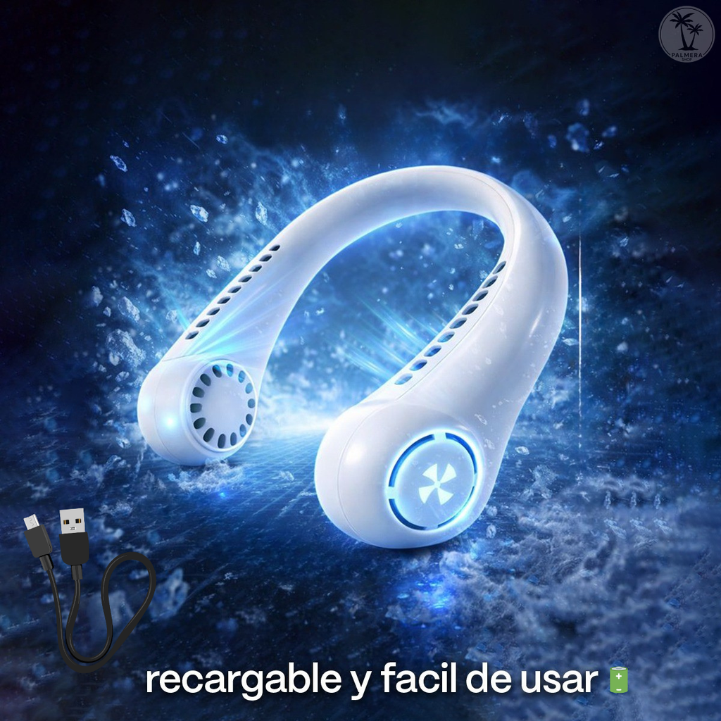Mini Ventilador Portatil De Cuello Recargable Mano Portable Blanco