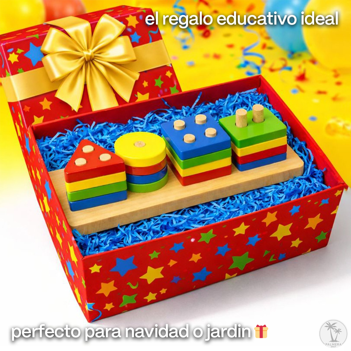 Juegos Didacticos Montessori Para Encajar Torre De Figuras Multicolor