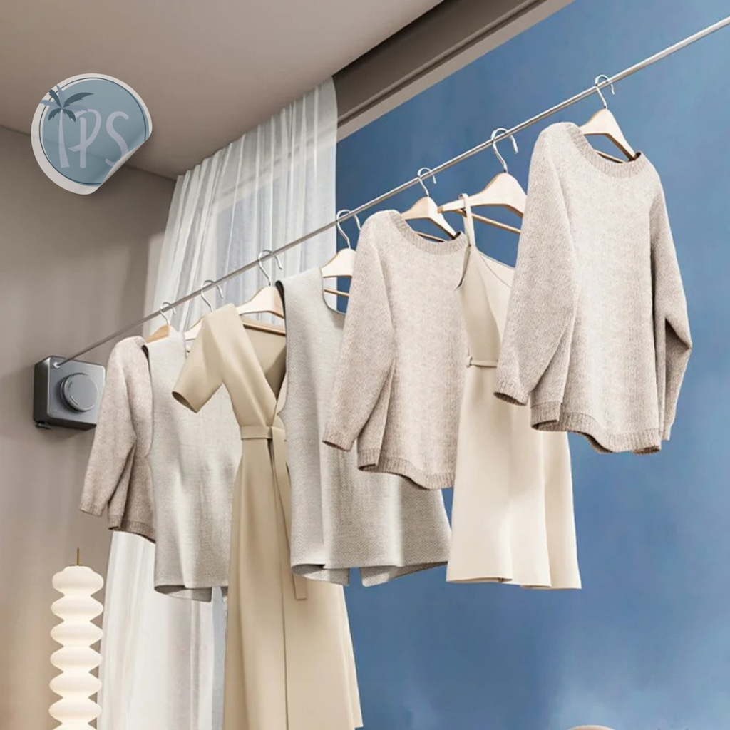 Tendedero Ropa Retractil Colgador De Pared Cuerdas Plegable