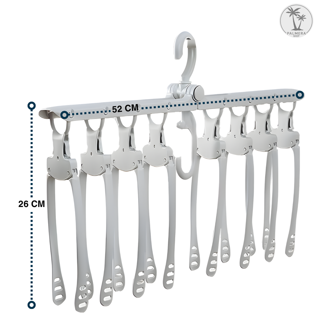Colgador De Ropa Ganchos Retractil Plegable Ahorra Espacio Blanco