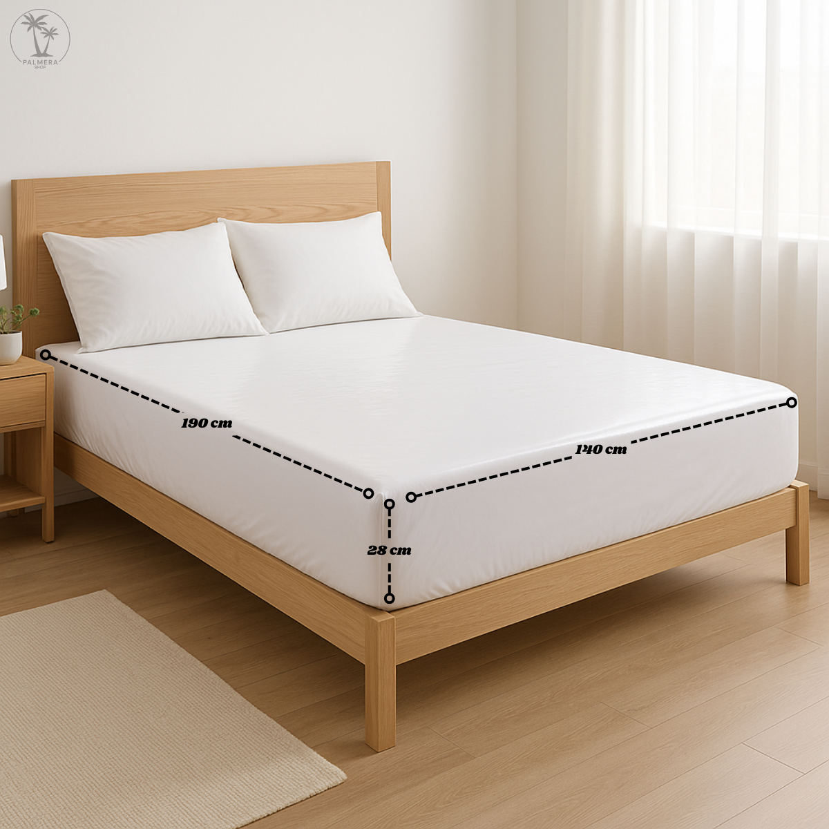 Forro Protector Plástico Antifluidos Para Cama Doble + Funda Blanco Forro Impermeable Doble 140x190 cm