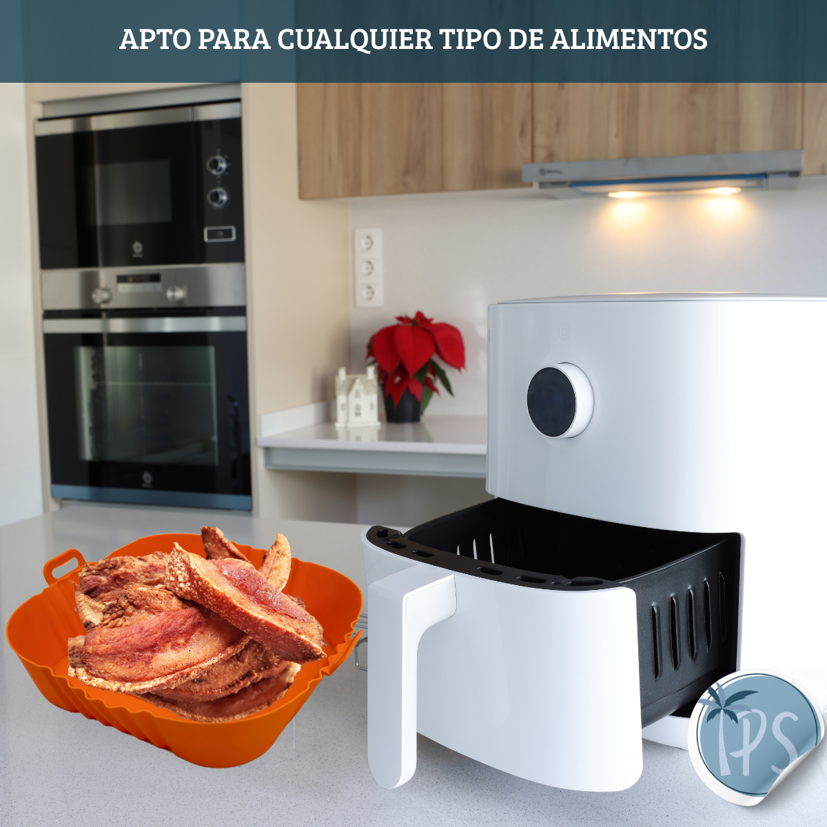 Tapete Silicona Horno Molde Para Air Fryer Freidora De Aire Cuadrado