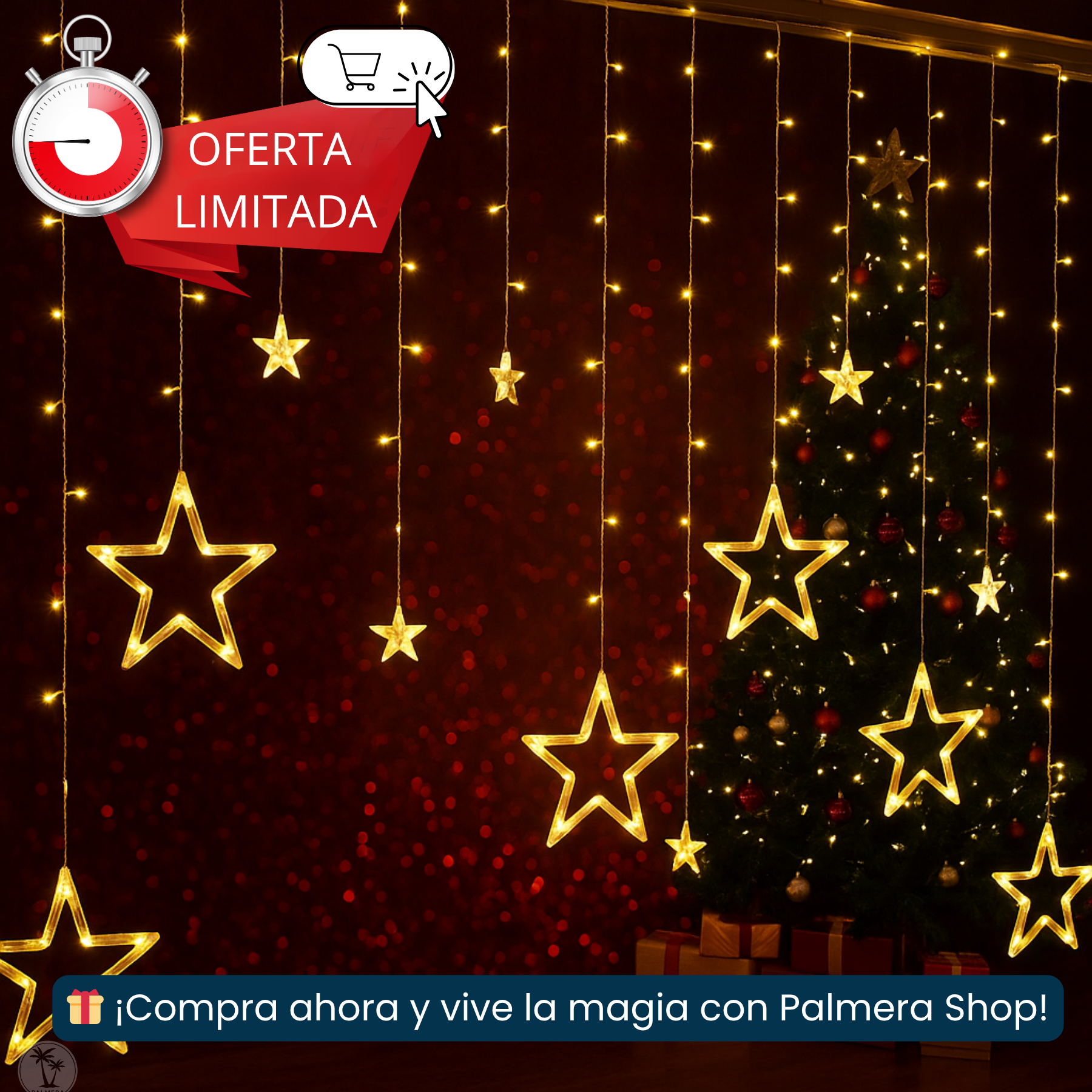 Luces Navidenas Solares Led Para Exteriores Lluvia Cortina