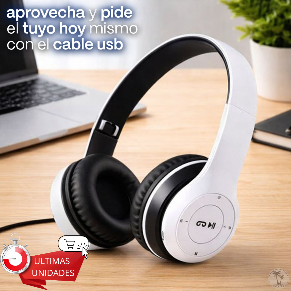 Audifonos Bluetooth Diadema Con Micrófono Auriculares Negro