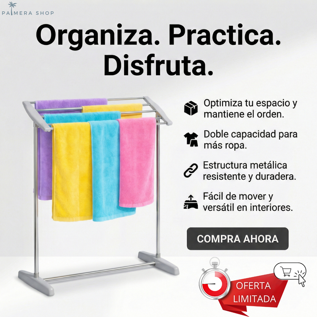 Tendedero Piso Ropa Plegable Colgadores Soporte Apartamento Gris