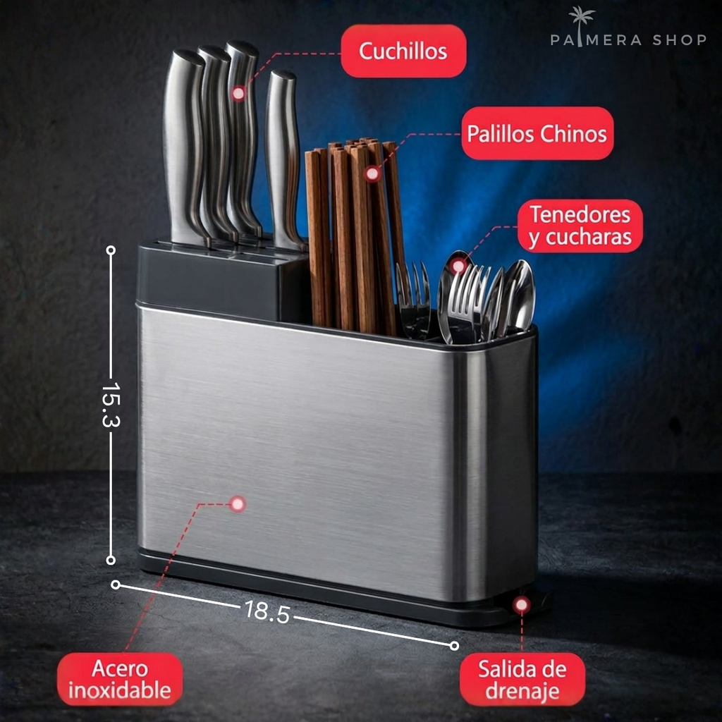Organizador De Cubiertos Porta Cubiertero Escurridor Cajon