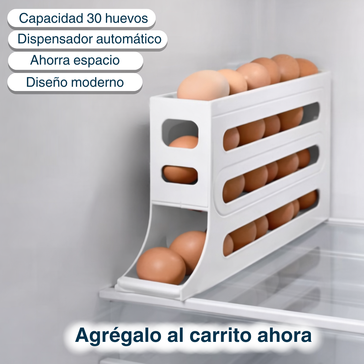 Huevera Organizador Cubeta Dispensador Porta Huevo Plastico