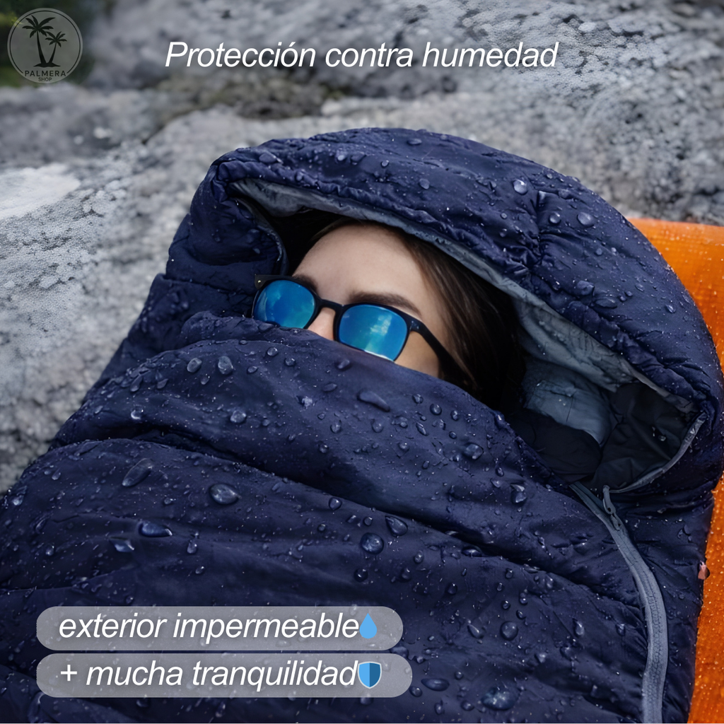 Sleeping Bag Para Camping Cama Colchon Saco De Dormir Bolsa Azul Derecho