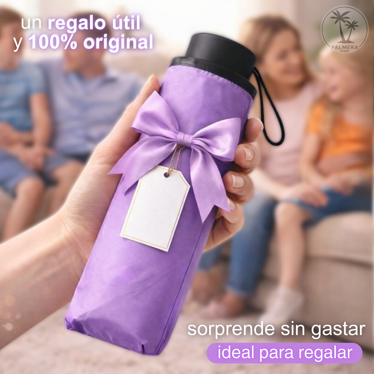 Paraguas Plegable Sombrillas Mujer Pequeña Con Proteccion Uv Morado