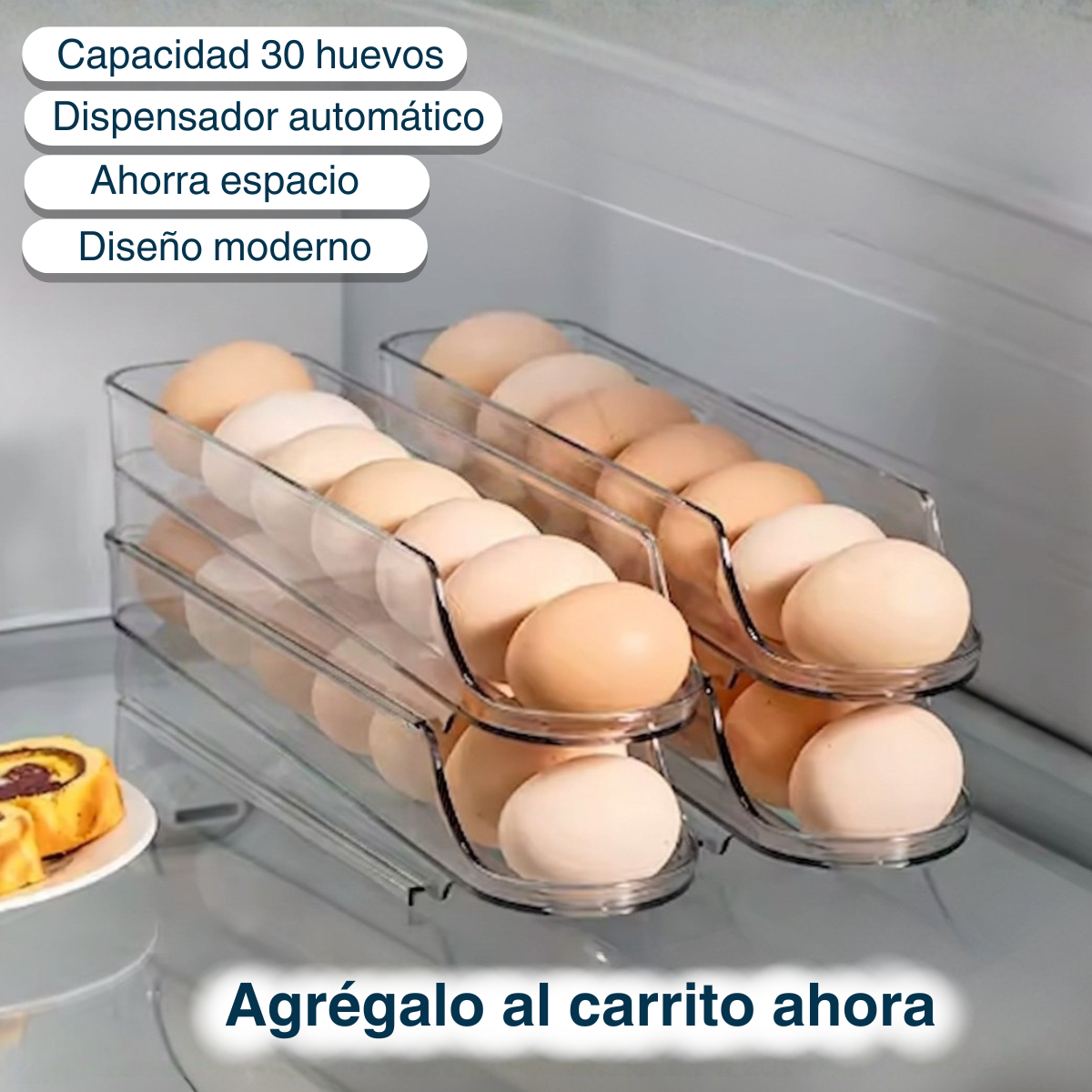 Huevera Organizador Cubeta Dispensador Porta Huevo Plastico