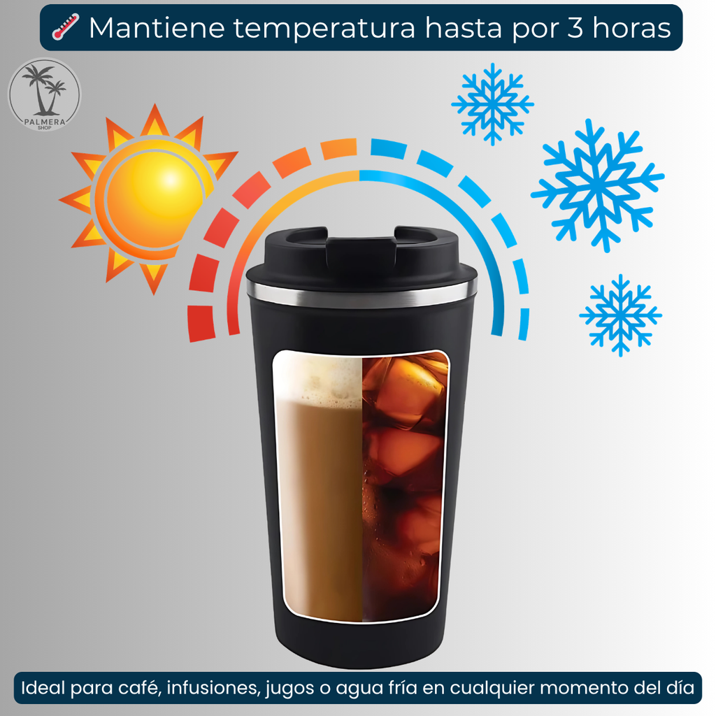 Vaso Con Tapa Para Cafe Termo Termico Acero Agua Personal