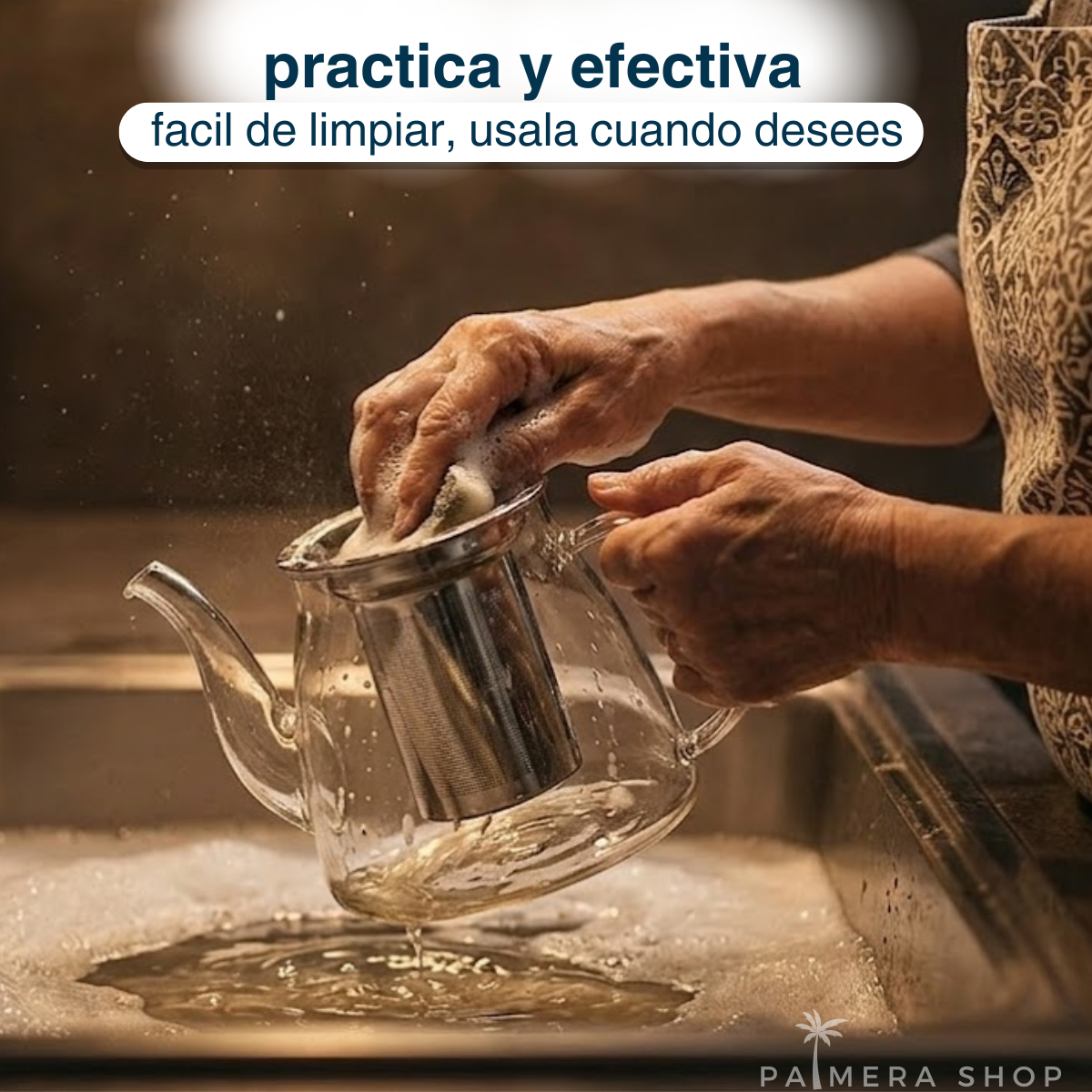 Infusor De Te Acero Inoxidable Con Tetera Vidrio Hervidora