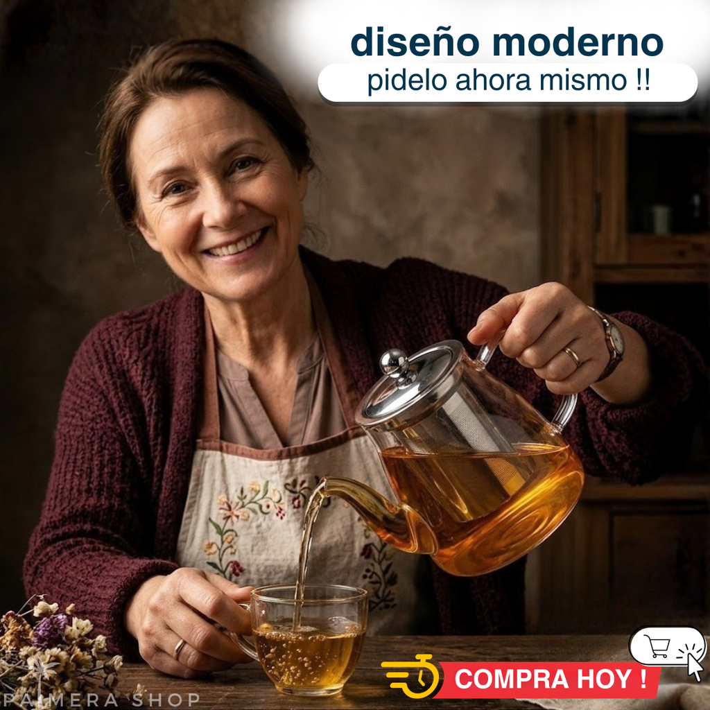 Infusor De Te Acero Inoxidable Con Tetera Vidrio Hervidora