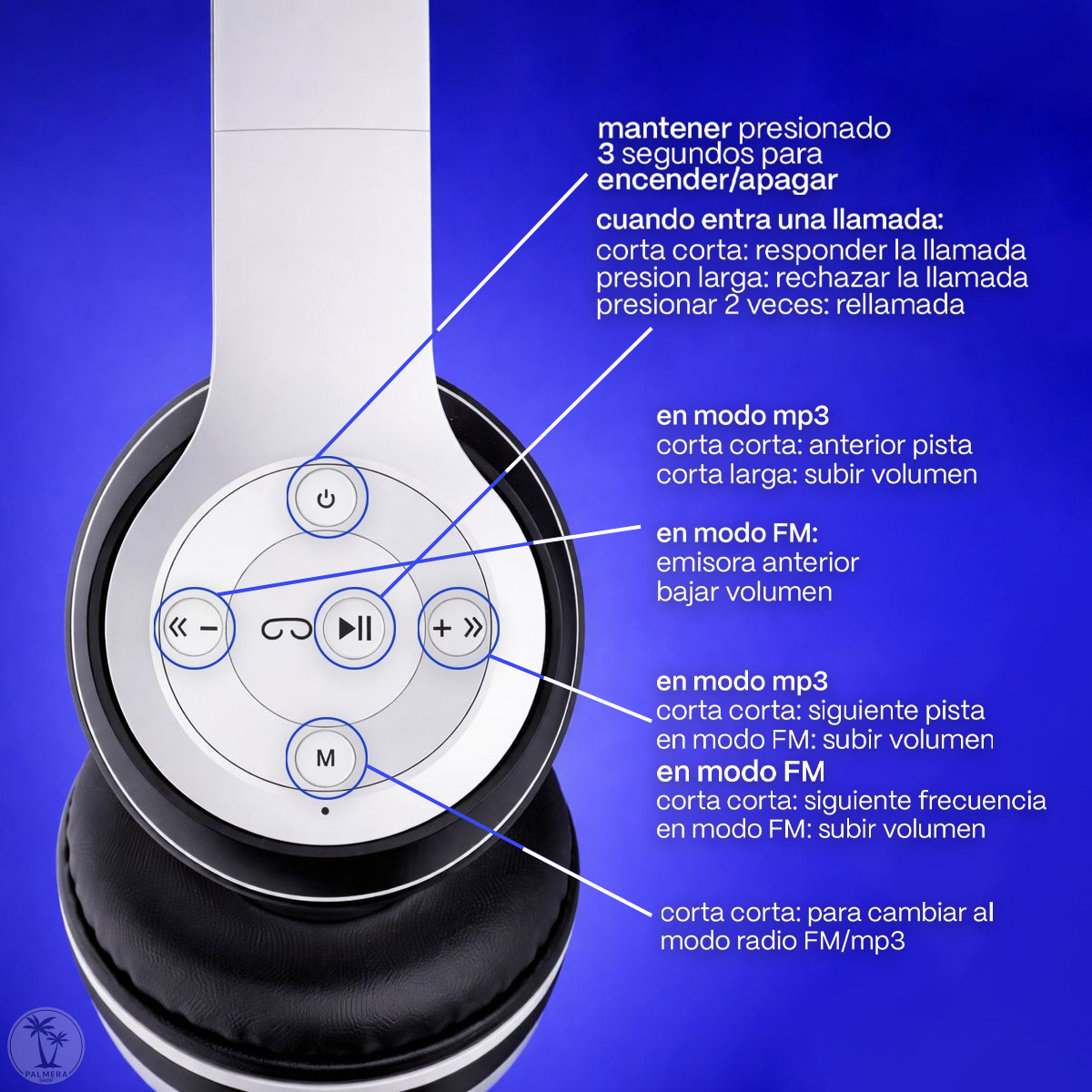 Audifonos Bluetooth Diadema Con Micrófono Auriculares Negro