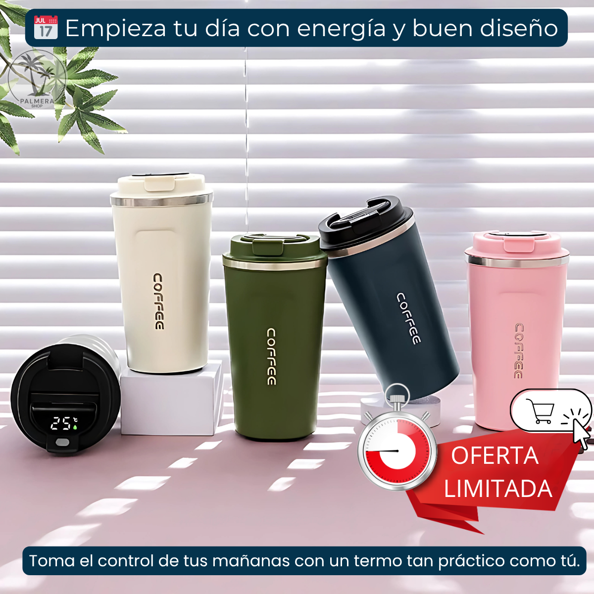 Vaso Con Tapa Para Cafe Termo Termico Acero Agua Personal