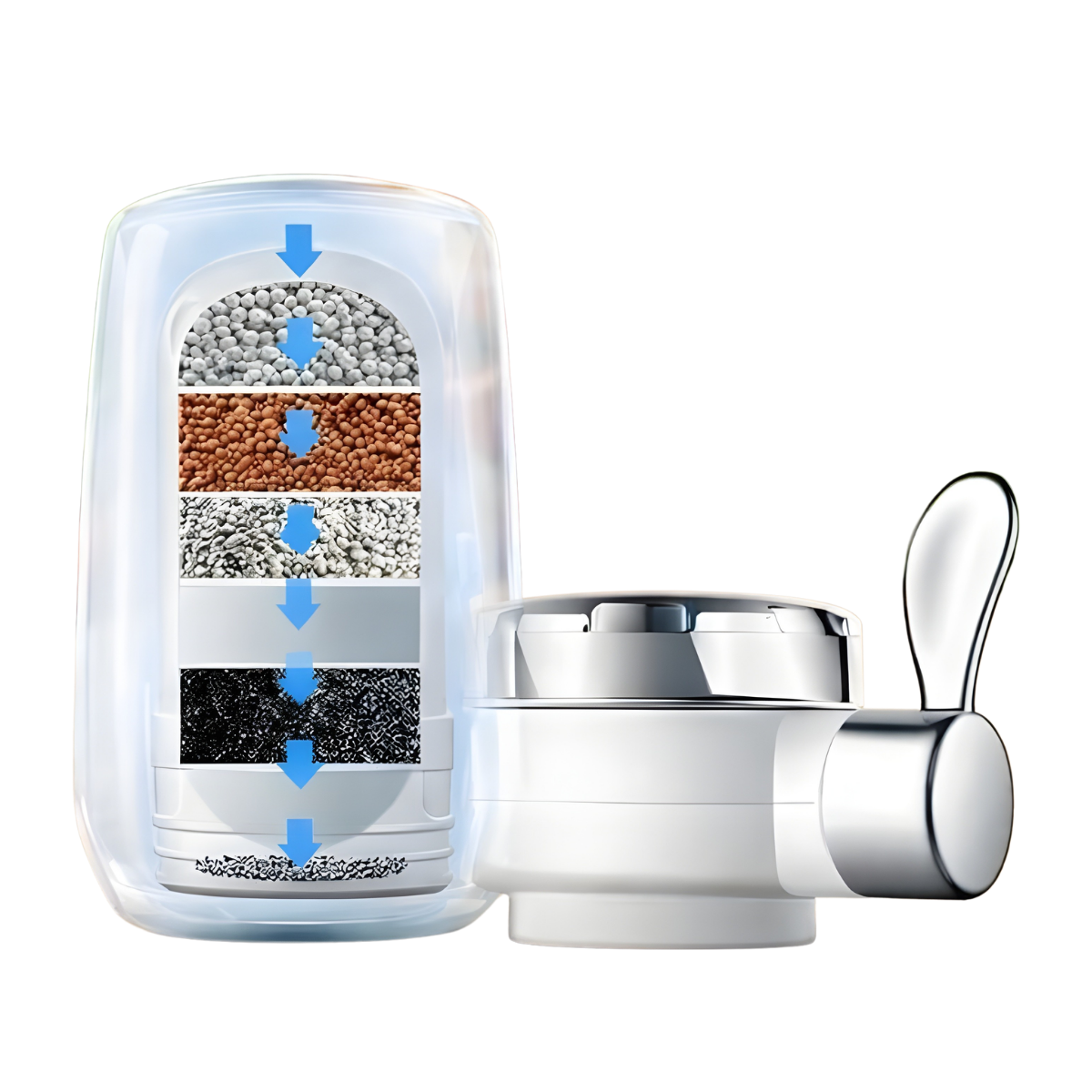 Purificadores De Agua Filtros Con Piedras Minerales Grifo Blanco No Requiere Corriente