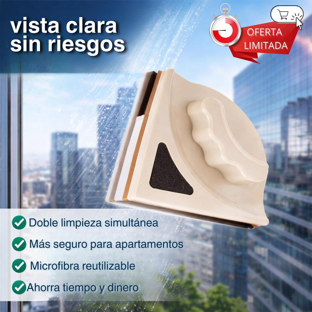 Limpia Vidrios Magnetico Limpiador De Vidrios Ventanas Hogar