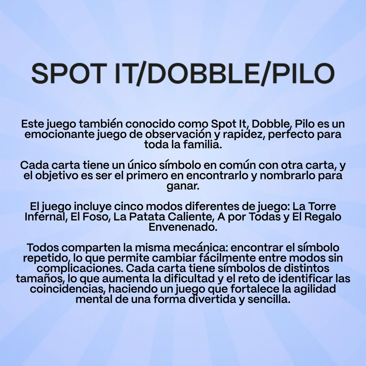 Juego De Mesa Pilo Agilizate Memoria Percepción Visual