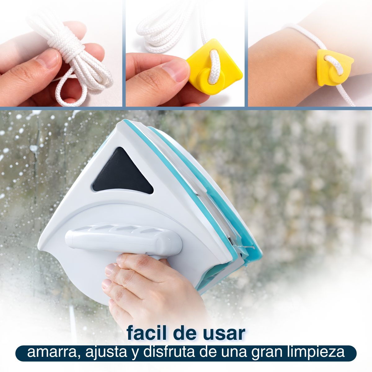 Limpia Vidrios Magnetico Limpiador De Vidrios Ventanas Hogar