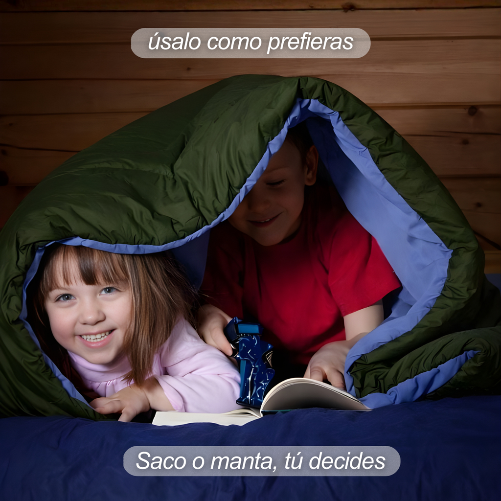 Sleeping Bag Para Camping Cama Colchon Saco De Dormir Bolsa Azul Derecho