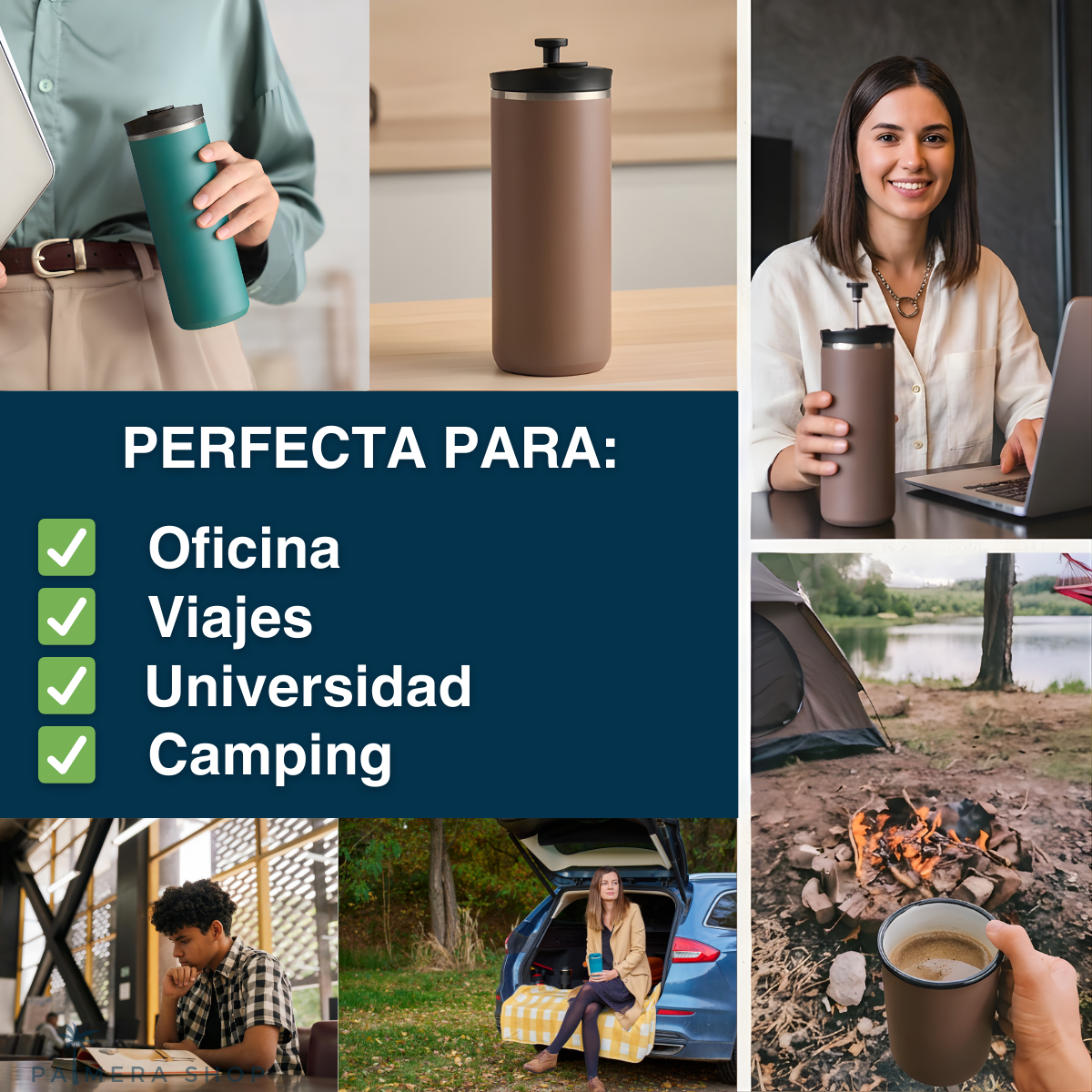 Prensa Francesa Café Termo Infusionador Tetera Te Acero
