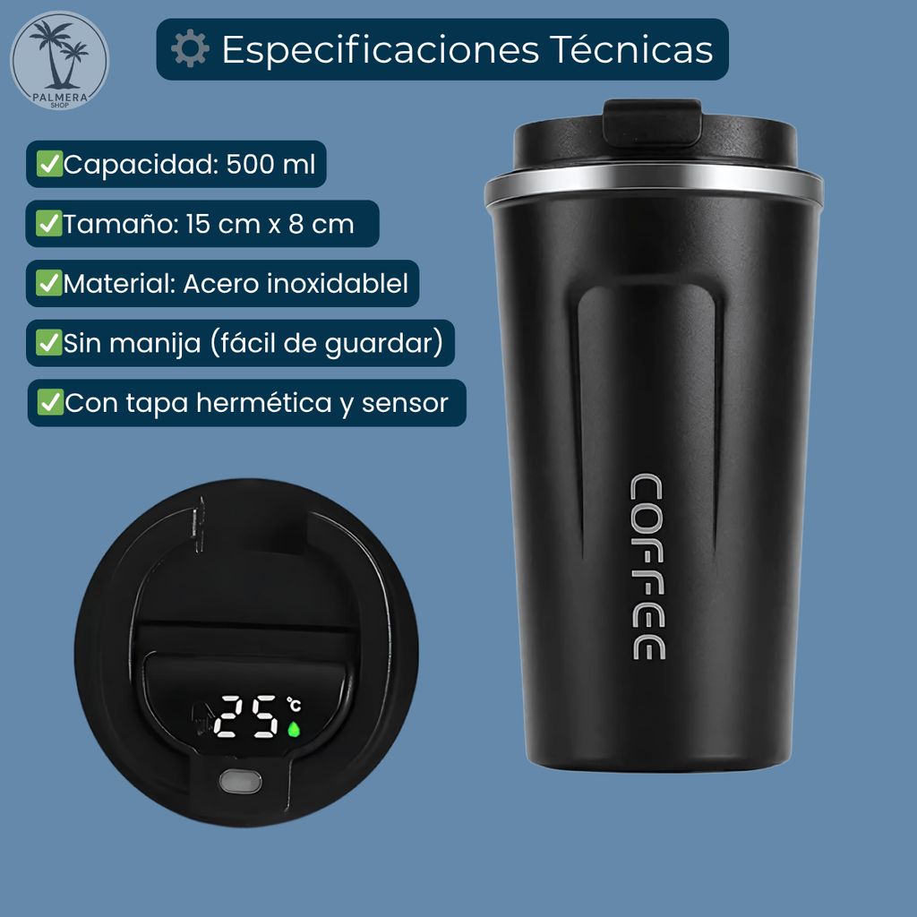 Vaso Con Tapa Para Cafe Termo Termico Acero Agua Personal