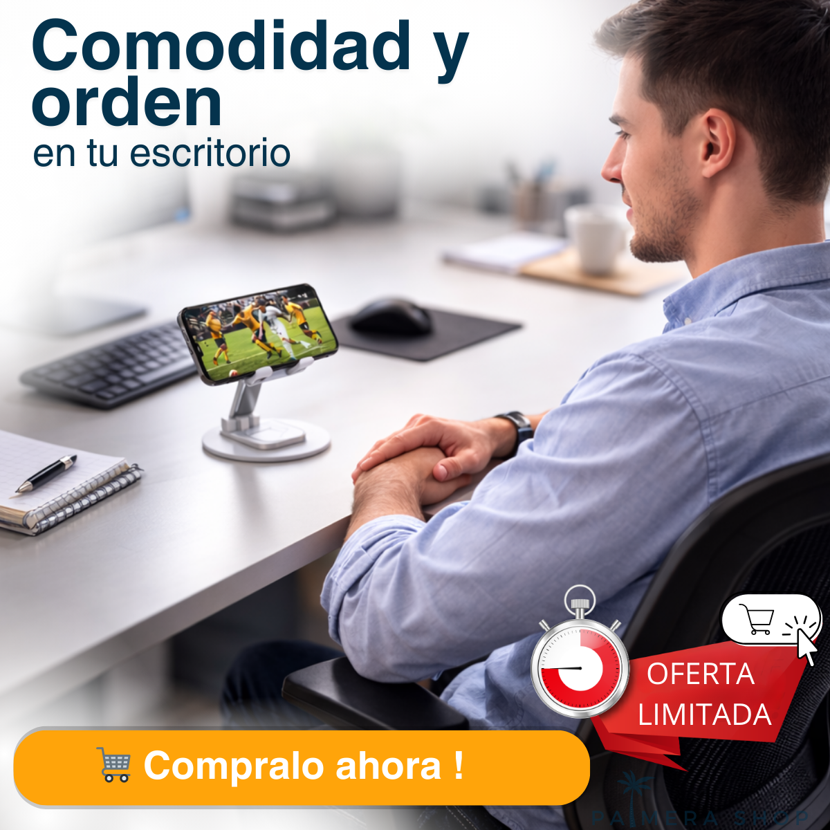 Soporte De Escritorio Para Celular Tablets Base Metalico
