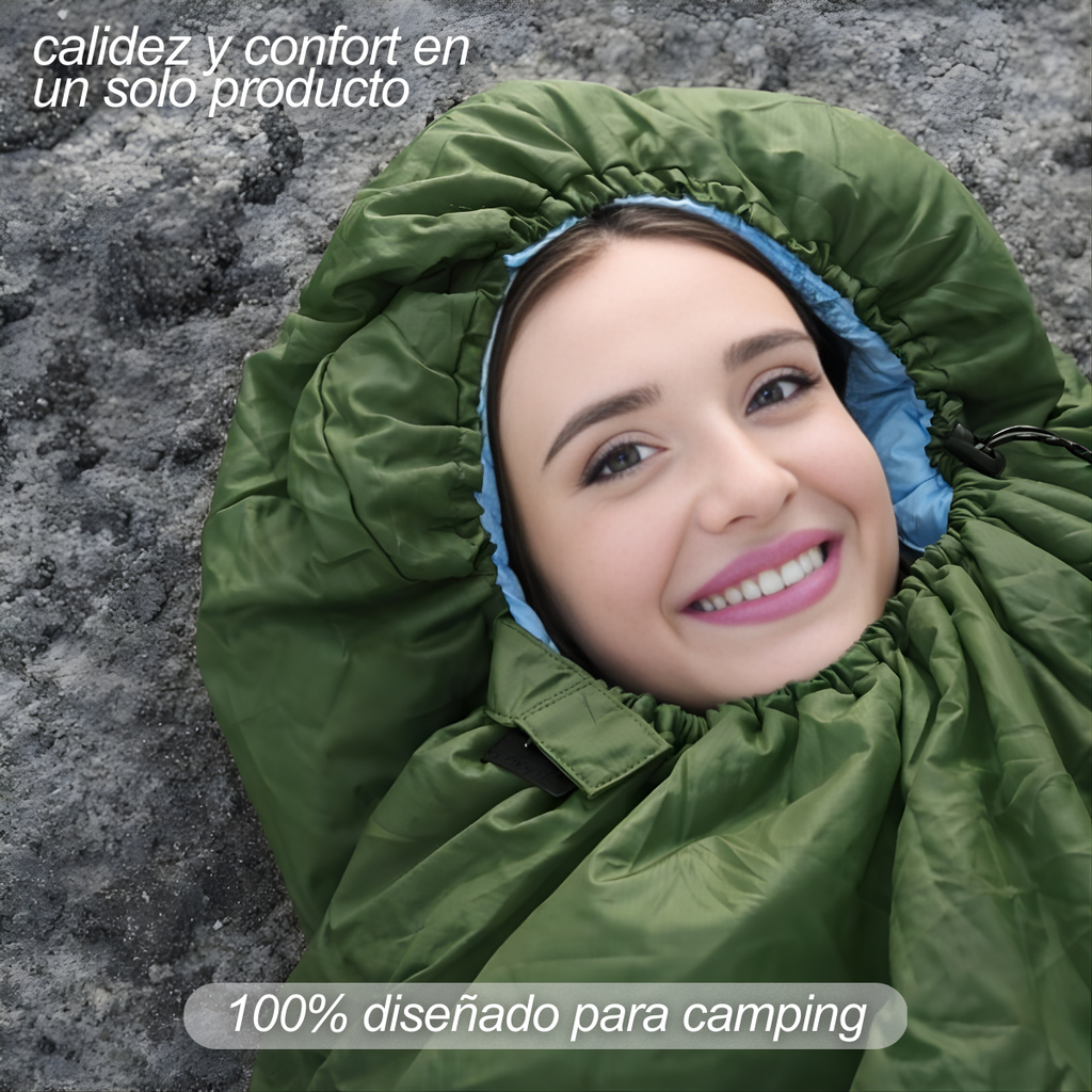 Sleeping Bag Para Camping Cama Colchon Saco De Dormir Bolsa Azul Derecho