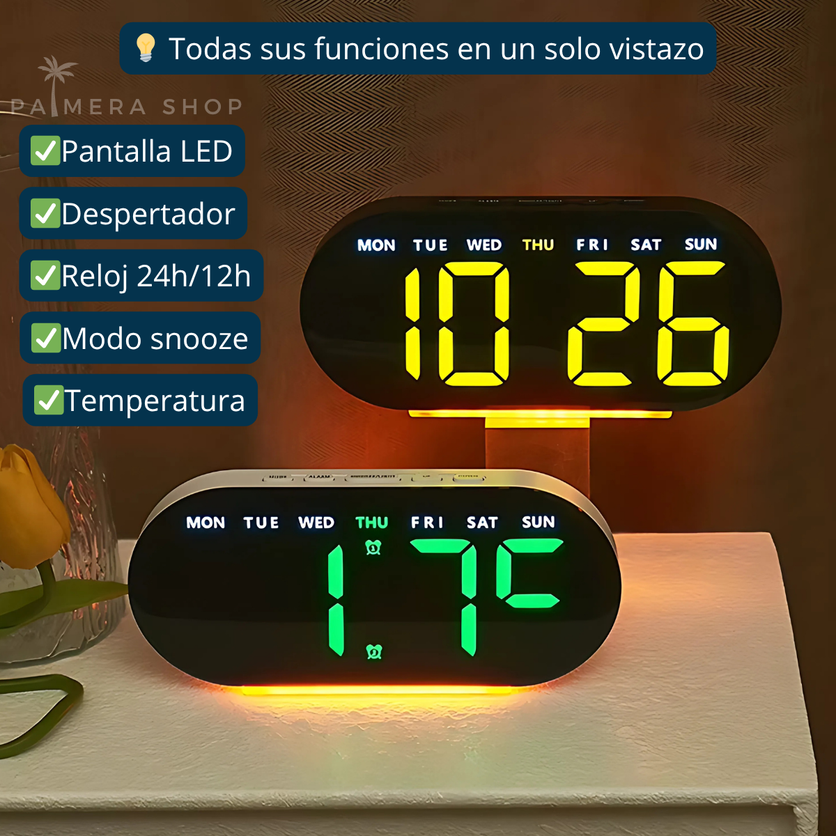 Reloj Despertador Digital Con Alarma Despertadores De Mesa